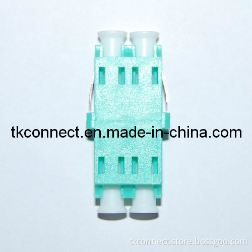 Aqua Color Om3 Duplex LC Fiber Optic Adapter